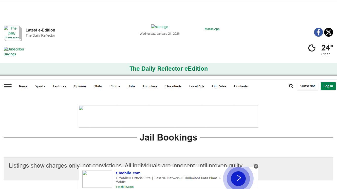 Jail Bookings | reflector.com